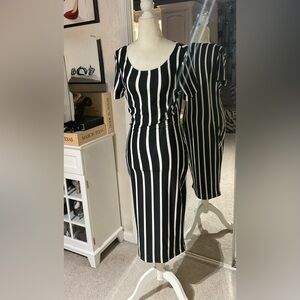NWOT Black and White Striped Dress